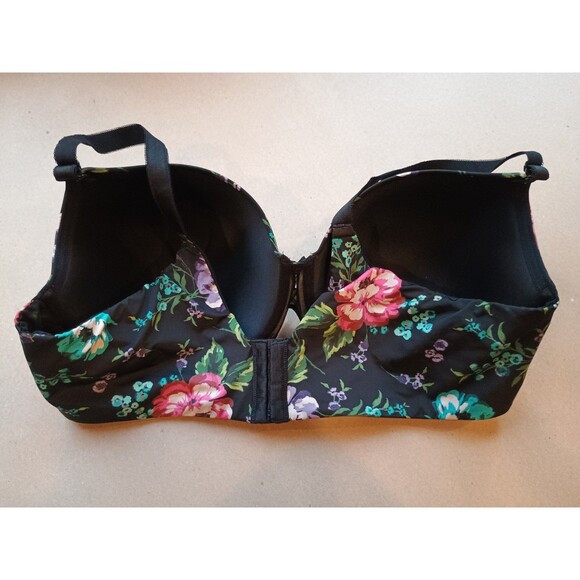 Torrid Perfect Coverage Lightly Lined Smooth Bra Baby Floral Rich Black 44DD - Picture 2 of 7